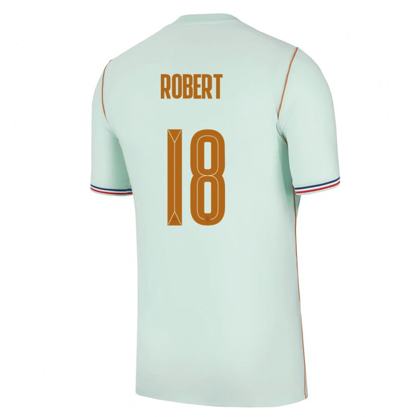 Danxen Hombre Camiseta Francia Faustine Robert #18 Verde Oro 2ª Equipación 26-28 La Camisa México