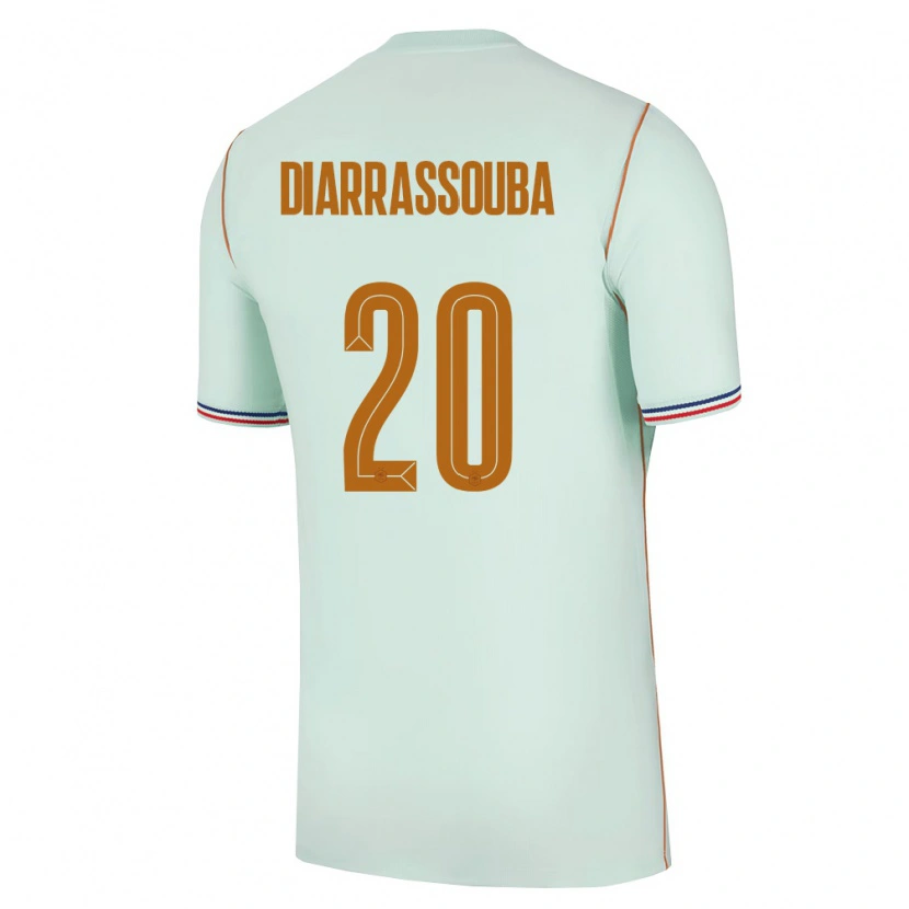 Danxen Hombre Camiseta Francia Tidiane Diarrassouba #20 Verde Oro 2ª Equipación 26-28 La Camisa México