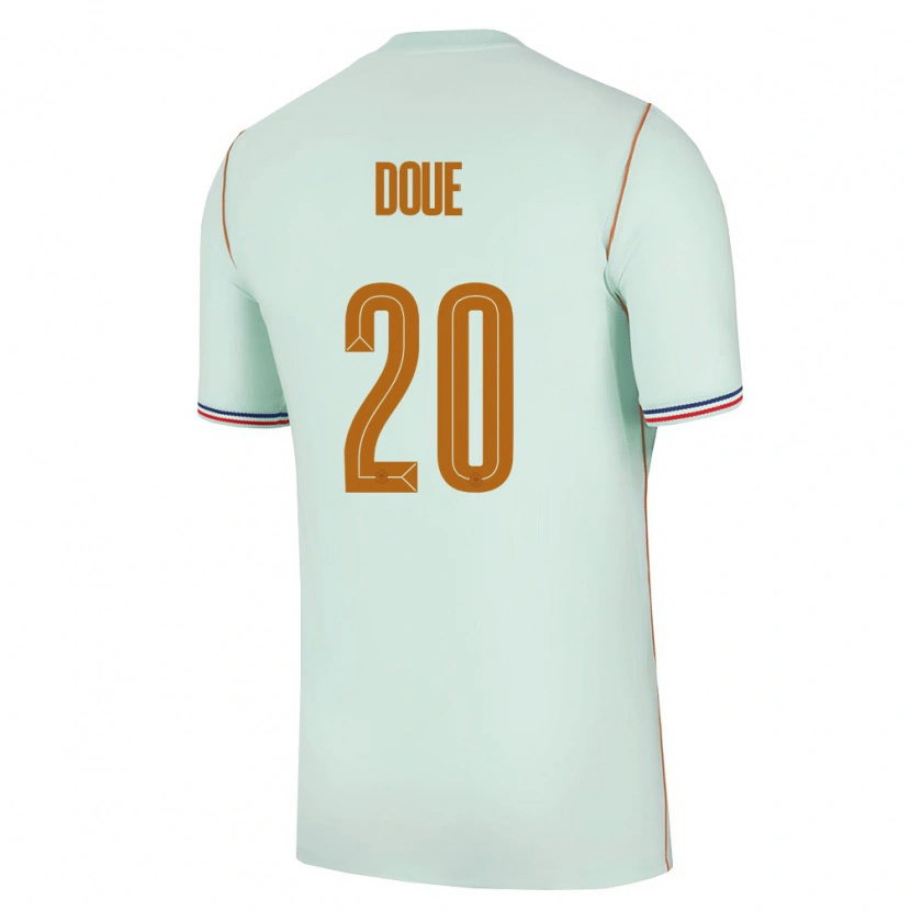 Danxen Hombre Camiseta Francia Désiré Doué #20 Verde Oro 2ª Equipación 26-28 La Camisa México