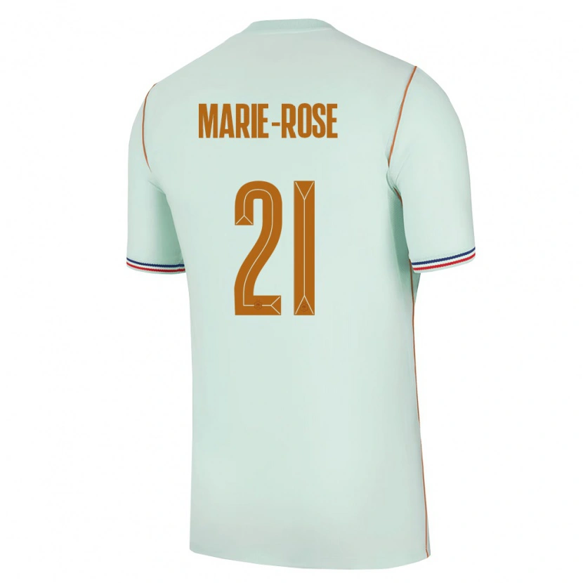 Danxen Hombre Camiseta Francia Ylann Marie-Rose #21 Verde Oro 2ª Equipación 26-28 La Camisa México