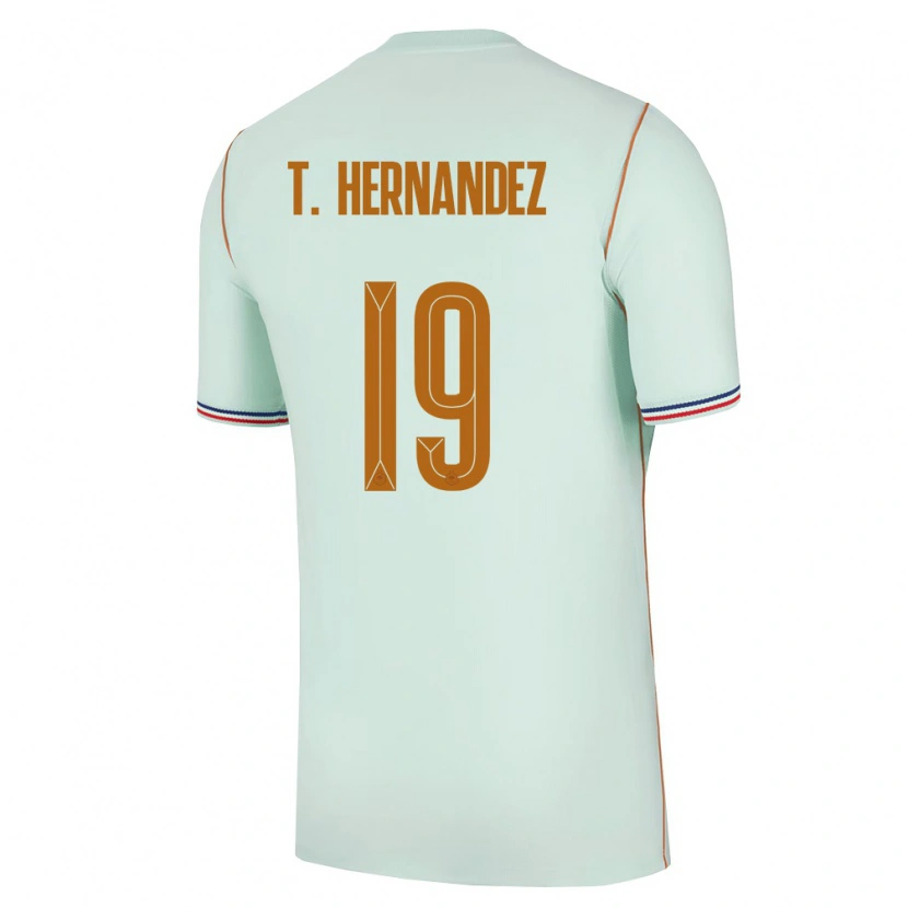 Danxen Hombre Camiseta Francia Theo Hernández #19 Verde Oro 2ª Equipación 26-28 La Camisa México
