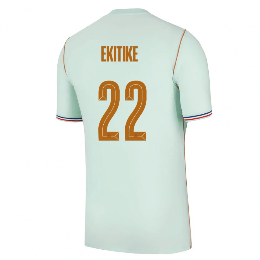 Danxen Hombre Camiseta Francia Hugo Ekitiké #22 Verde Oro 2ª Equipación 26-28 La Camisa México