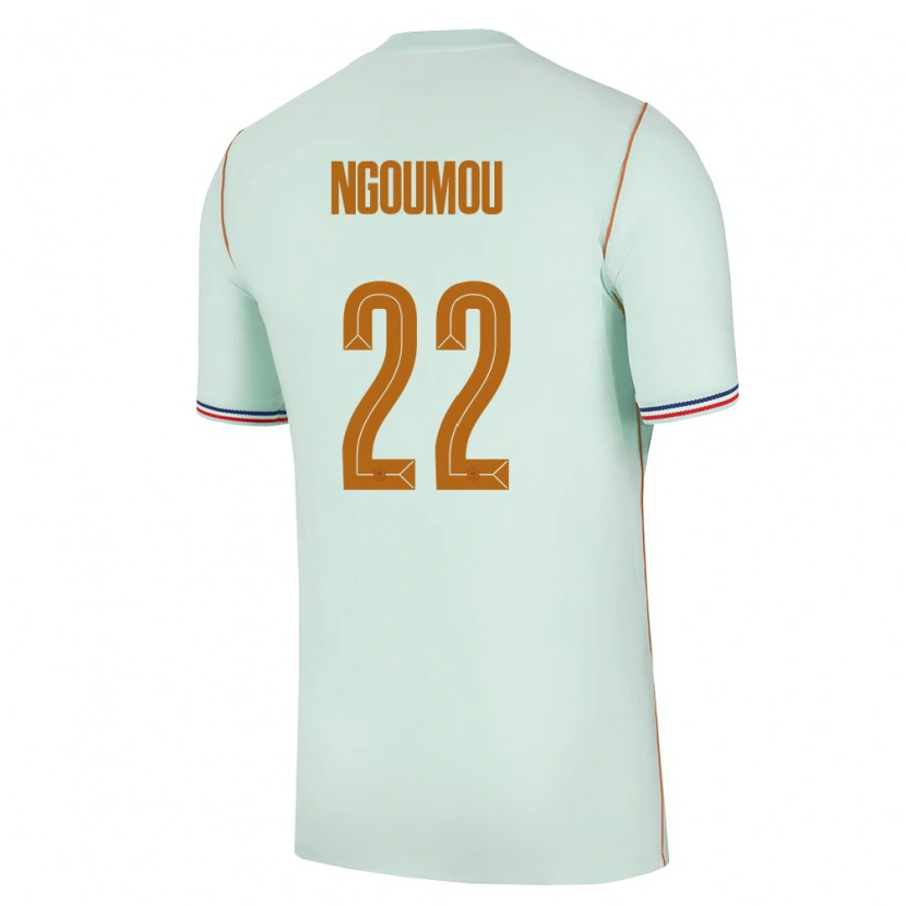 Danxen Hombre Camiseta Francia Nathan Ngoumou #22 Verde Oro 2ª Equipación 26-28 La Camisa México