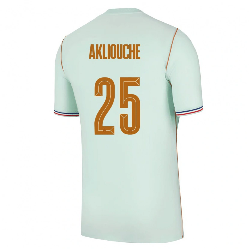 Danxen Hombre Camiseta Francia Maghnes Akliouche #25 Verde Oro 2ª Equipación 26-28 La Camisa México