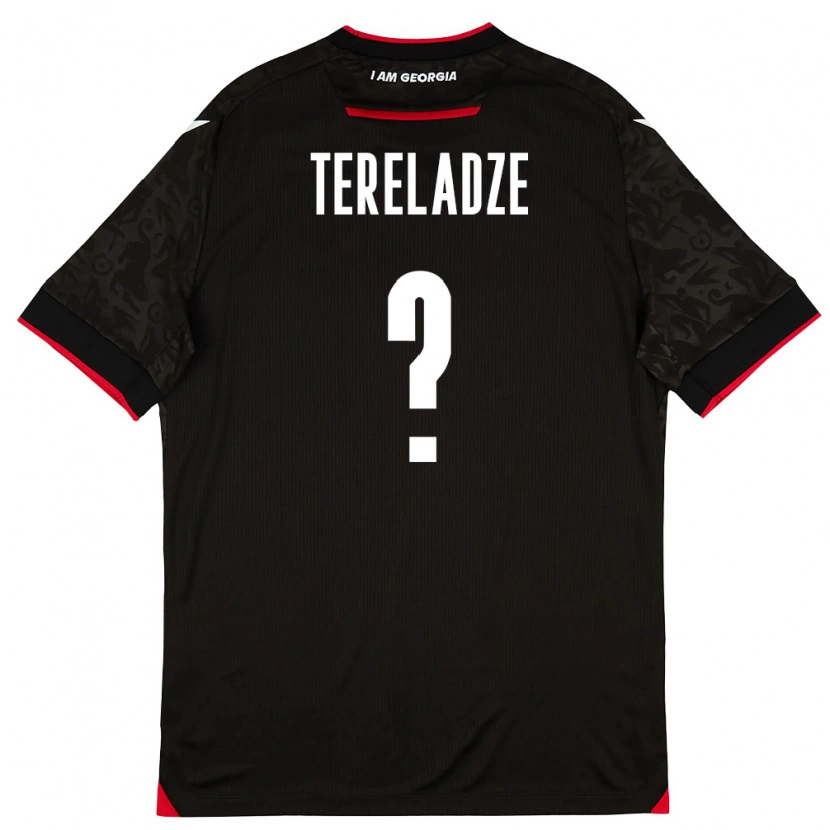 Danxen Hombre Camiseta Georgia Mate Tereladze #0 Negro Blanco Rojo 2ª Equipación 26-28 La Camisa México