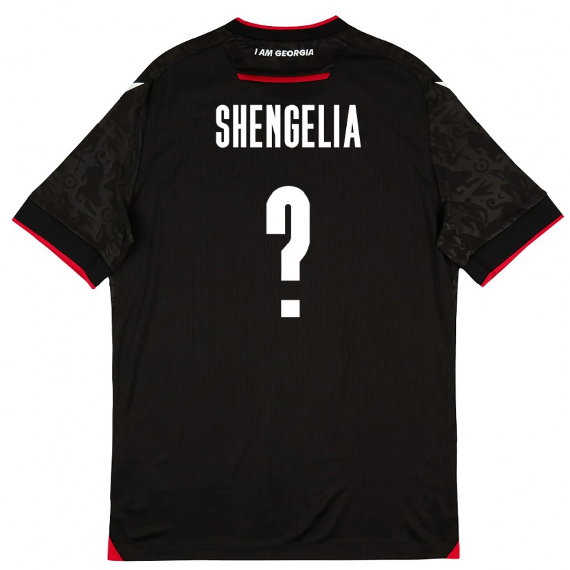 Danxen Hombre Camiseta Georgia Luka Shengelia #0 Negro Blanco Rojo 2ª Equipación 26-28 La Camisa México