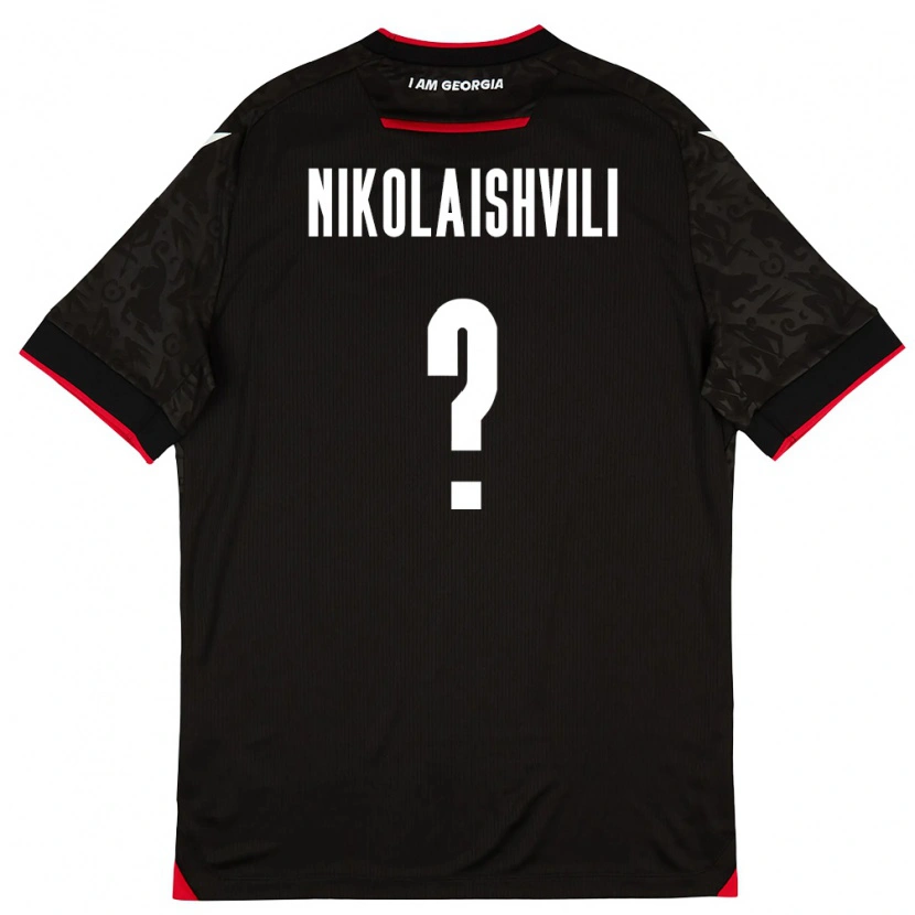 Danxen Hombre Camiseta Georgia Giorgi Nikolaishvili #0 Negro Blanco Rojo 2ª Equipación 26-28 La Camisa México
