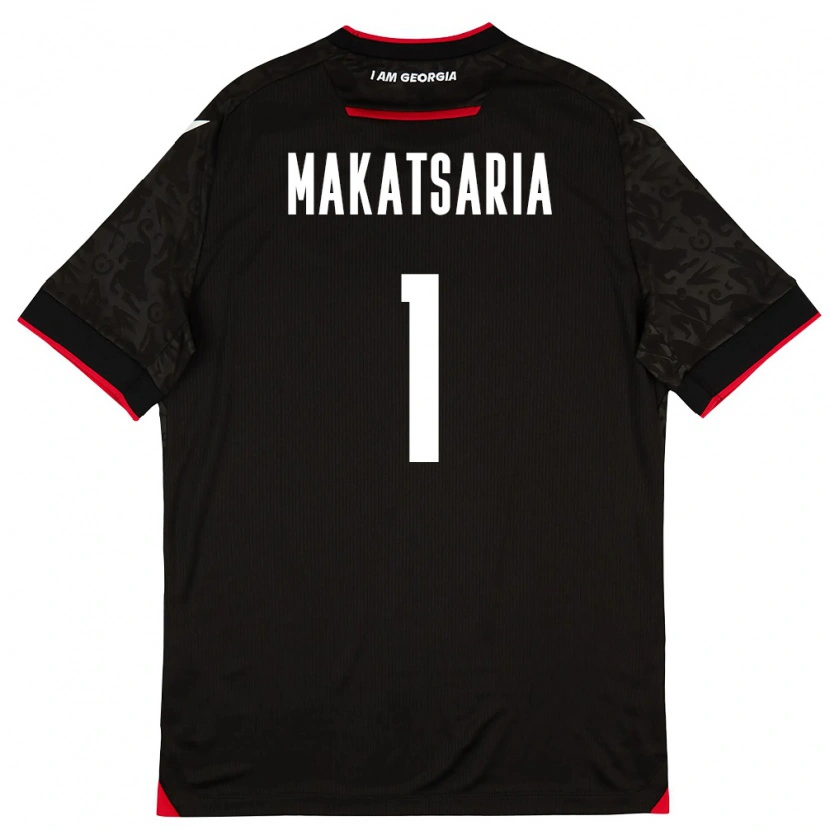 Danxen Hombre Camiseta Georgia Mikheil Makatsaria #1 Negro Blanco Rojo 2ª Equipación 26-28 La Camisa México