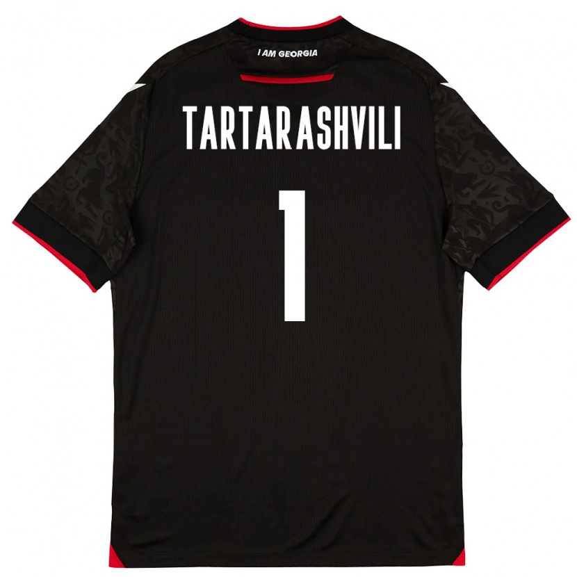 Danxen Hombre Camiseta Georgia Saba Tartarashvili #1 Negro Blanco Rojo 2ª Equipación 26-28 La Camisa México