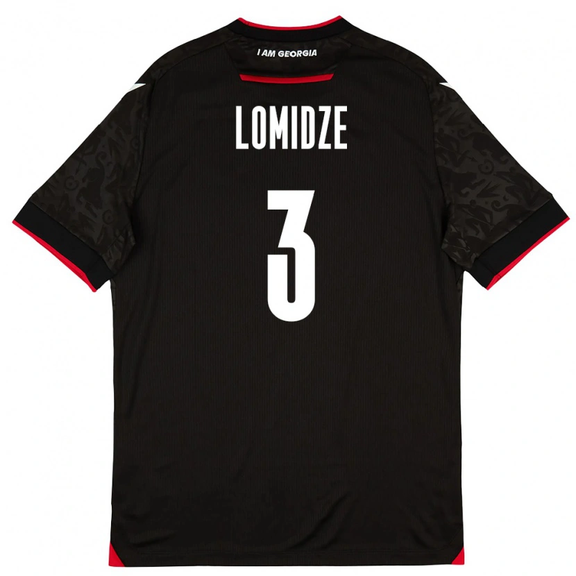 Danxen Hombre Camiseta Georgia Giorgi Lomidze #3 Negro Blanco Rojo 2ª Equipación 26-28 La Camisa México