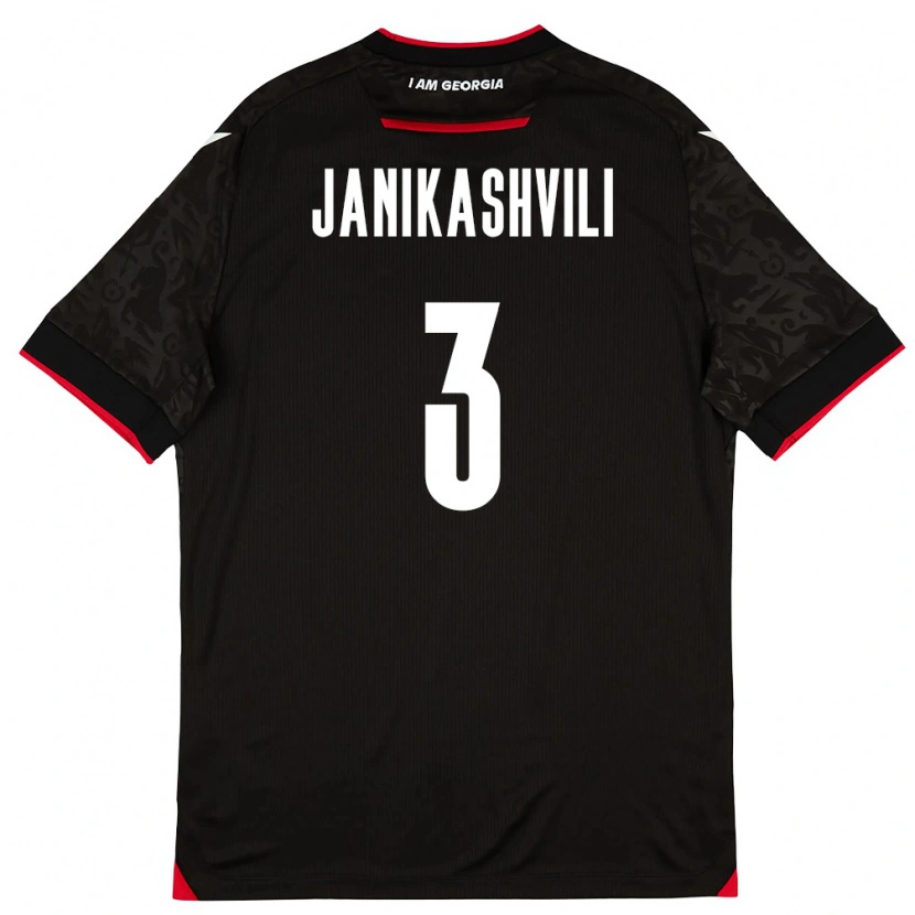 Danxen Hombre Camiseta Georgia Mariami Janikashvili #3 Negro Blanco Rojo 2ª Equipación 26-28 La Camisa México