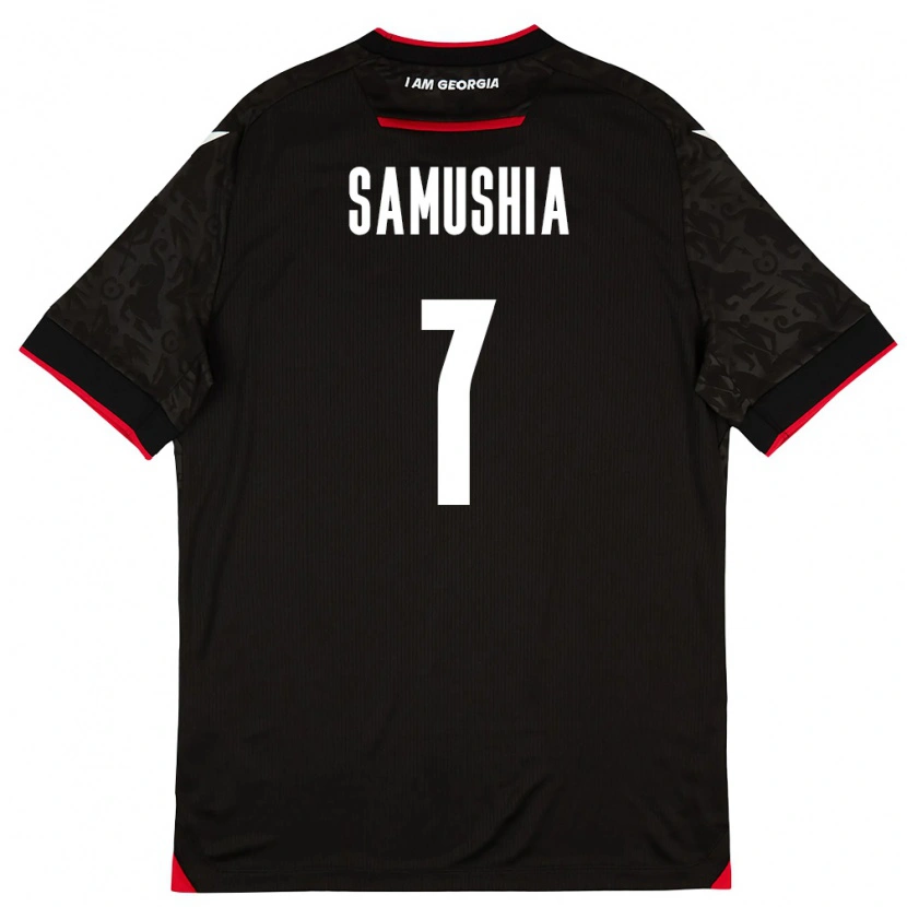 Danxen Hombre Camiseta Georgia Saba Samushia #7 Negro Blanco Rojo 2ª Equipación 26-28 La Camisa México