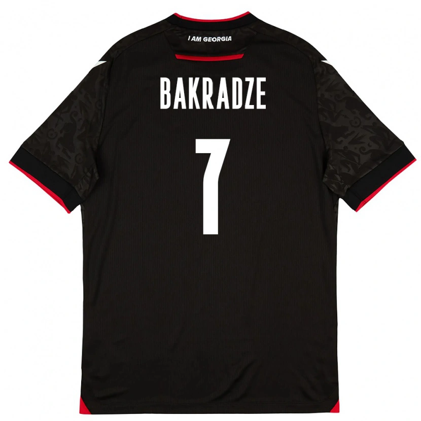 Danxen Hombre Camiseta Georgia Teona Bakradze #7 Negro Blanco Rojo 2ª Equipación 26-28 La Camisa México