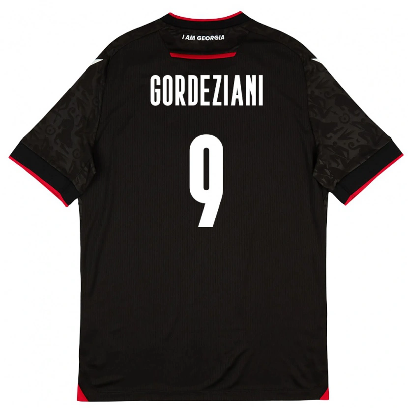 Danxen Hombre Camiseta Georgia Vasilios Gordeziani #9 Negro Blanco Rojo 2ª Equipación 26-28 La Camisa México