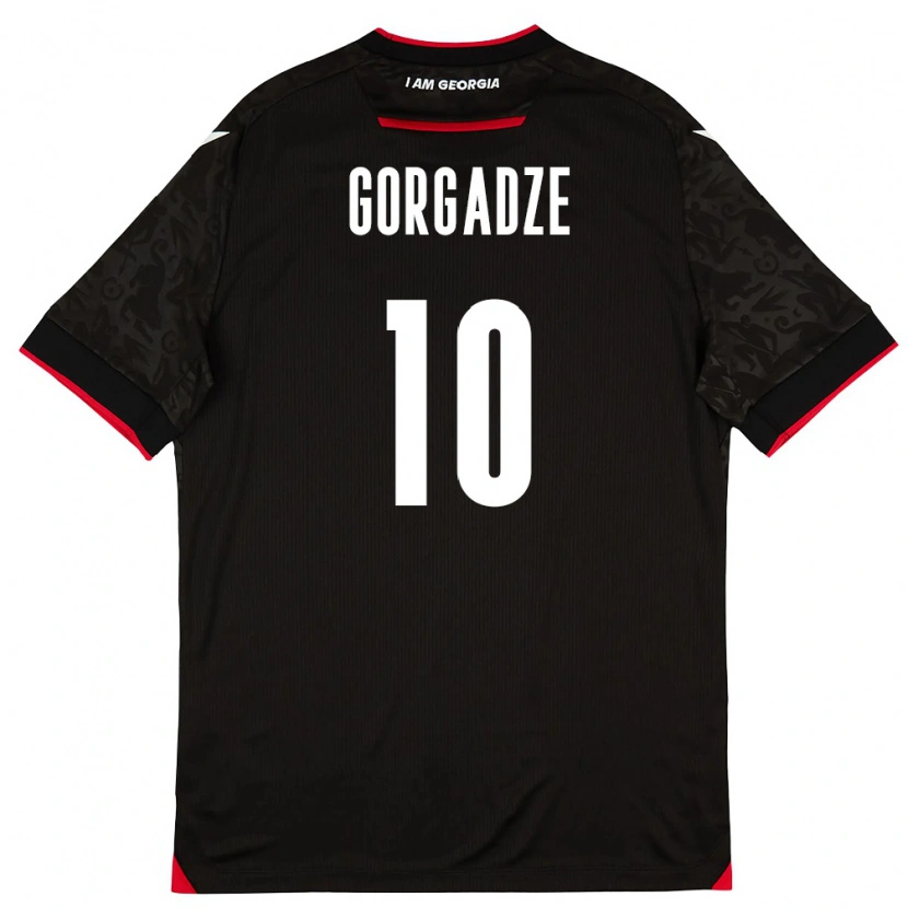 Danxen Hombre Camiseta Georgia Giorgi Gorgadze #10 Negro Blanco Rojo 2ª Equipación 26-28 La Camisa México