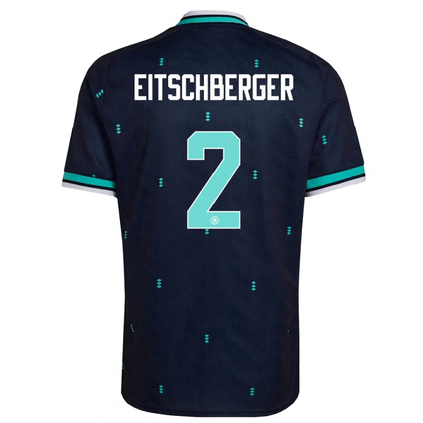 Danxen Hombre Camiseta Alemania Julian Eitschberger #2 Marino Azul Cielo Blanco 2ª Equipación 26-28 La Camisa México