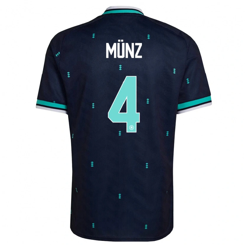 Danxen Hombre Camiseta Alemania Reno Münz #4 Marino Azul Cielo Blanco 2ª Equipación 26-28 La Camisa México
