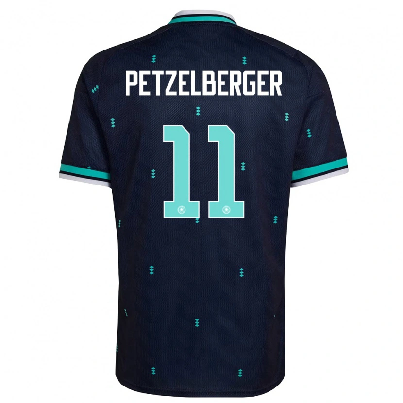 Danxen Hombre Camiseta Alemania Ramona Petzelberger #11 Marino Azul Cielo Blanco 2ª Equipación 26-28 La Camisa México