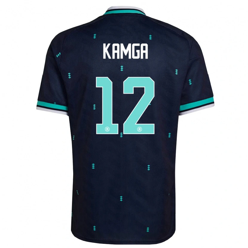Danxen Hombre Camiseta Alemania Enis Kamga #12 Marino Azul Cielo Blanco 2ª Equipación 26-28 La Camisa México