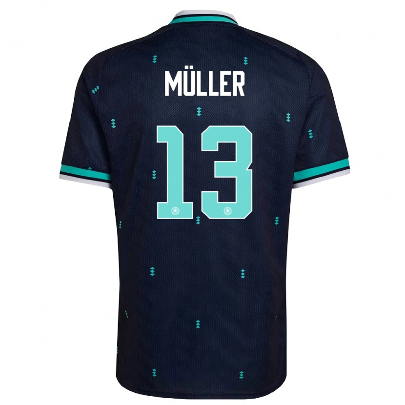 Danxen Hombre Camiseta Alemania Thomas Muller #13 Marino Azul Cielo Blanco 2ª Equipación 26-28 La Camisa México