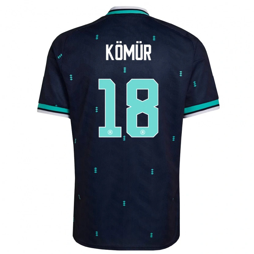 Danxen Hombre Camiseta Alemania Mert Kömür #18 Marino Azul Cielo Blanco 2ª Equipación 26-28 La Camisa México