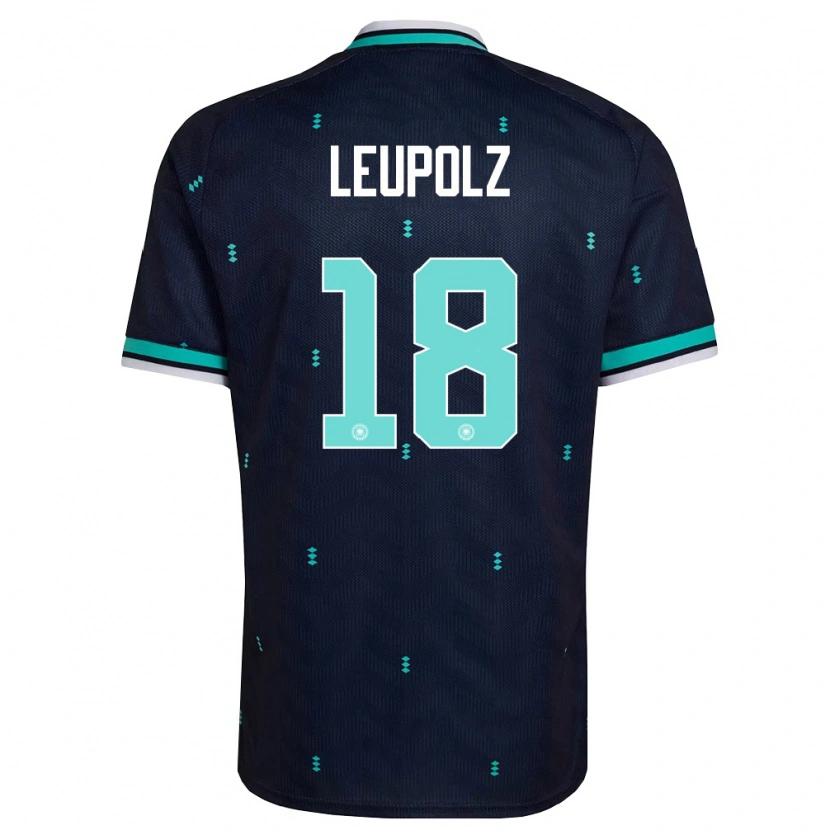 Danxen Hombre Camiseta Alemania Melanie Leupolz #18 Marino Azul Cielo Blanco 2ª Equipación 26-28 La Camisa México