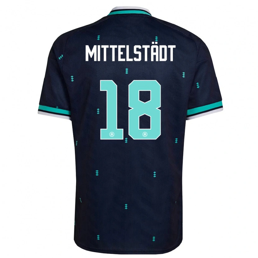Danxen Hombre Camiseta Alemania Maximilian Mittelstädt #18 Marino Azul Cielo Blanco 2ª Equipación 26-28 La Camisa México