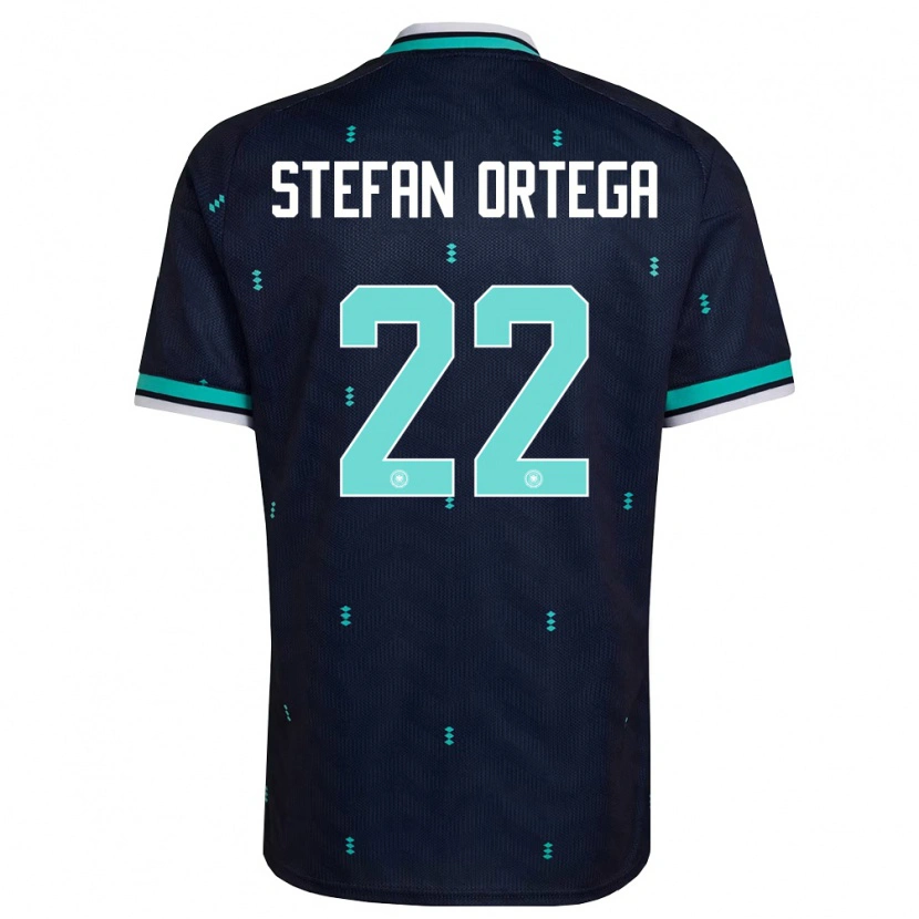Danxen Hombre Camiseta Alemania Stefan Ortega #22 Marino Azul Cielo Blanco 2ª Equipación 26-28 La Camisa México