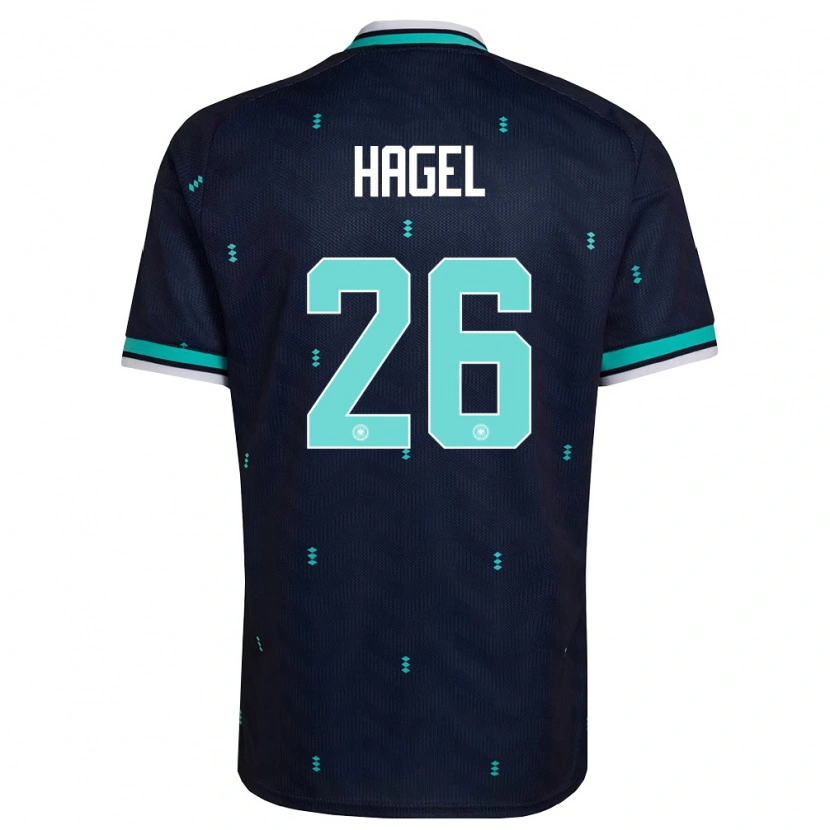 Danxen Hombre Camiseta Alemania Chantal Hagel #26 Marino Azul Cielo Blanco 2ª Equipación 26-28 La Camisa México