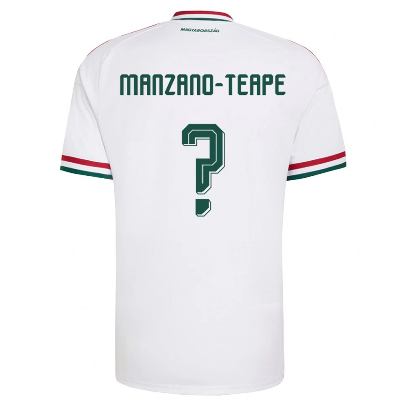 Danxen Hombre Camiseta Hungría Dániel Manzano-Teape #0 Blanco Rojo Verde 2ª Equipación 26-28 La Camisa México
