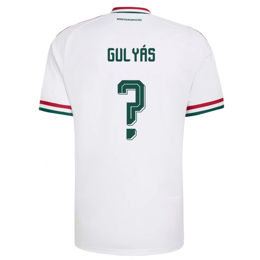Danxen Hombre Camiseta Hungría Kristóf Gulyás #0 Blanco Rojo Verde 2ª Equipación 26-28 La Camisa México
