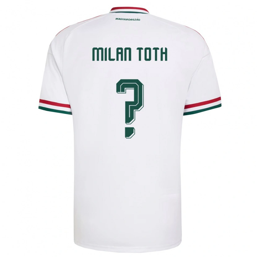 Danxen Hombre Camiseta Hungría Milán Tóth #0 Blanco Rojo Verde 2ª Equipación 26-28 La Camisa México
