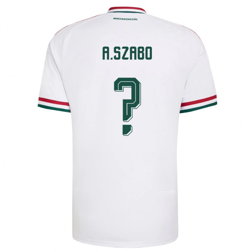 Danxen Hombre Camiseta Hungría Alex Szabó #0 Blanco Rojo Verde 2ª Equipación 26-28 La Camisa México