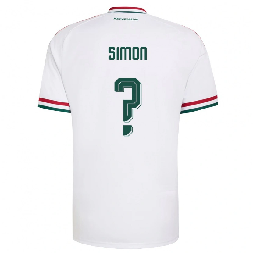 Danxen Hombre Camiseta Hungría Barnabás Simon #0 Blanco Rojo Verde 2ª Equipación 26-28 La Camisa México