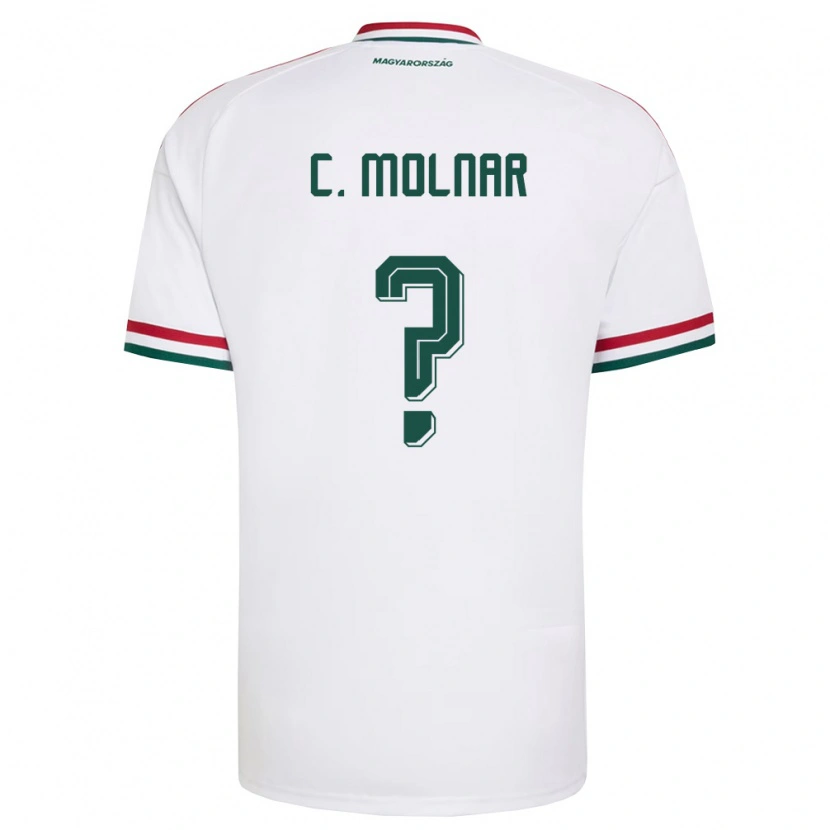 Danxen Hombre Camiseta Hungría Csaba Molnár #0 Blanco Rojo Verde 2ª Equipación 26-28 La Camisa México