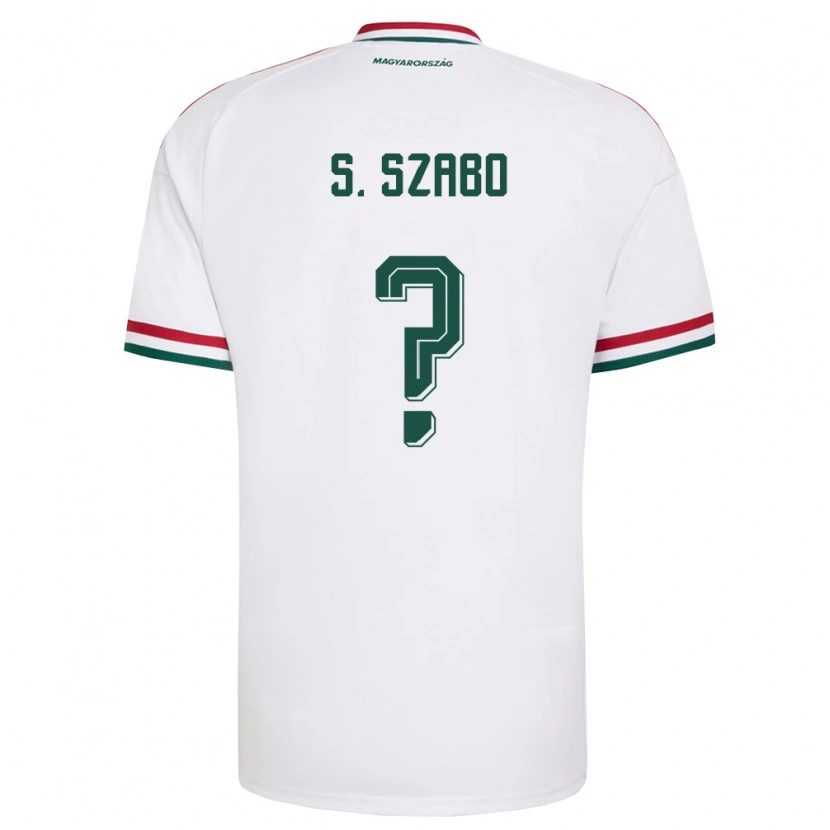 Danxen Hombre Camiseta Hungría Szilárd Szabó #0 Blanco Rojo Verde 2ª Equipación 26-28 La Camisa México