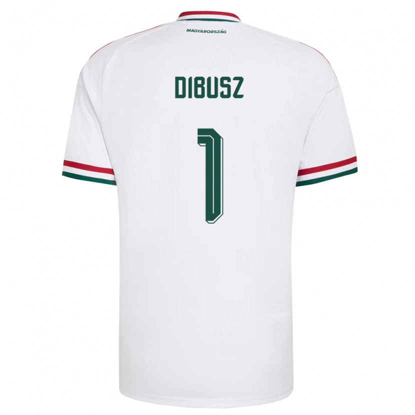 Danxen Hombre Camiseta Hungría Dénes Dibusz #1 Blanco Rojo Verde 2ª Equipación 26-28 La Camisa México