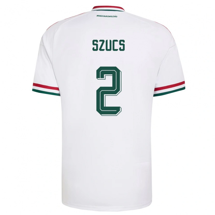 Danxen Hombre Camiseta Hungría Kornél Szűcs #2 Blanco Rojo Verde 2ª Equipación 26-28 La Camisa México
