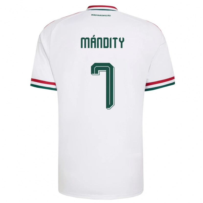 Danxen Hombre Camiseta Hungría Márkó Mándity #7 Blanco Rojo Verde 2ª Equipación 26-28 La Camisa México
