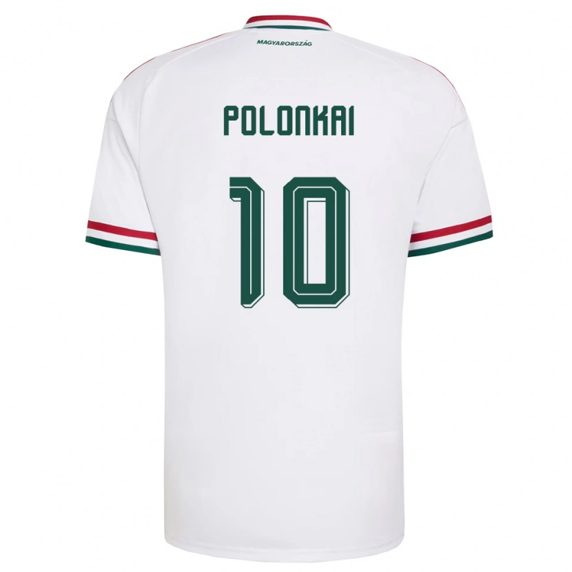 Danxen Hombre Camiseta Hungría Noel Polonkai #10 Blanco Rojo Verde 2ª Equipación 26-28 La Camisa México