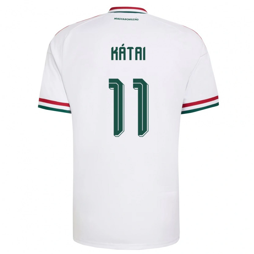 Danxen Hombre Camiseta Hungría Szabolcs Kátai #11 Blanco Rojo Verde 2ª Equipación 26-28 La Camisa México