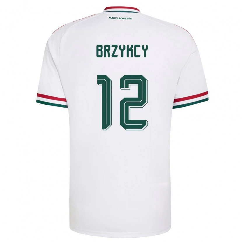 Danxen Hombre Camiseta Hungría Lauren Brzykcy #12 Blanco Rojo Verde 2ª Equipación 26-28 La Camisa México