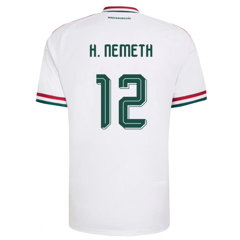 Danxen Hombre Camiseta Hungría Hanna Németh #12 Blanco Rojo Verde 2ª Equipación 26-28 La Camisa México