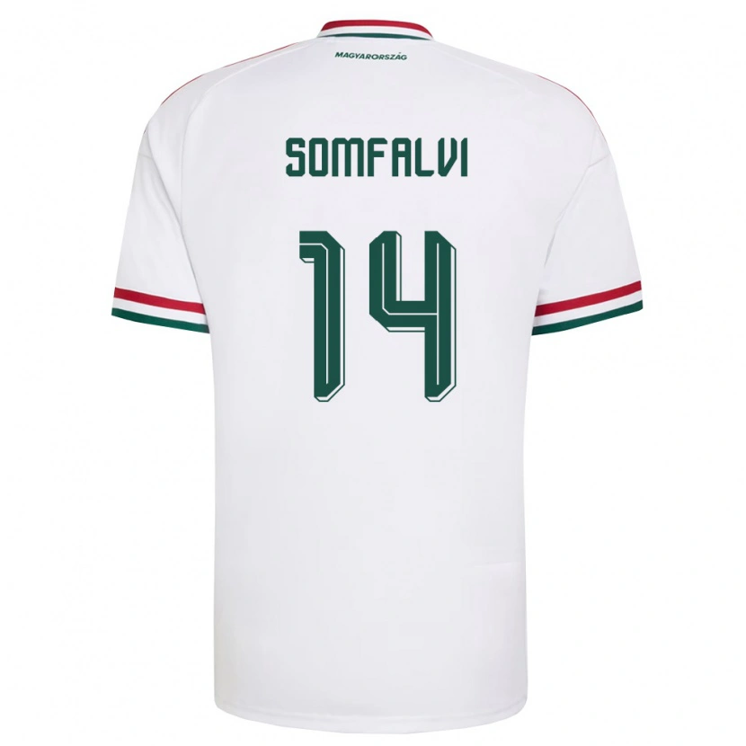 Danxen Hombre Camiseta Hungría Barna Somfalvi #14 Blanco Rojo Verde 2ª Equipación 26-28 La Camisa México