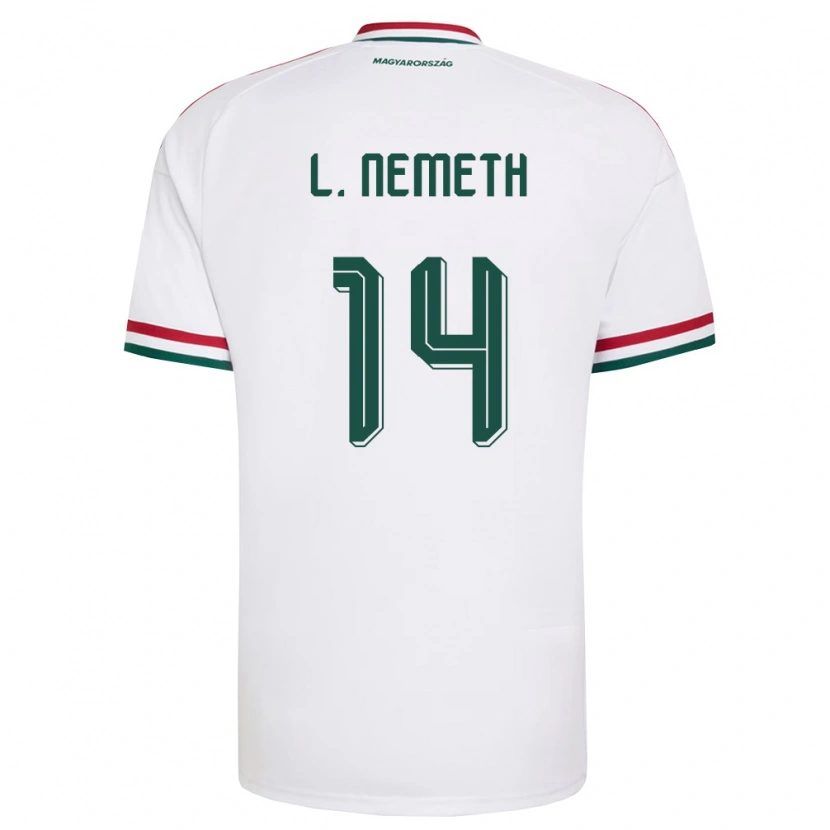 Danxen Hombre Camiseta Hungría Loretta Németh #14 Blanco Rojo Verde 2ª Equipación 26-28 La Camisa México