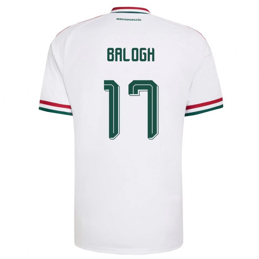 Danxen Hombre Camiseta Hungría Áron Balogh #17 Blanco Rojo Verde 2ª Equipación 26-28 La Camisa México