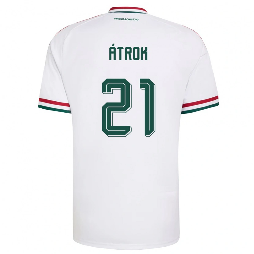 Danxen Hombre Camiseta Hungría István Átrok #21 Blanco Rojo Verde 2ª Equipación 26-28 La Camisa México