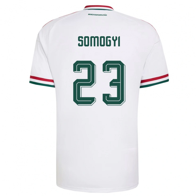 Danxen Hombre Camiseta Hungría Tamás Somogyi #23 Blanco Rojo Verde 2ª Equipación 26-28 La Camisa México