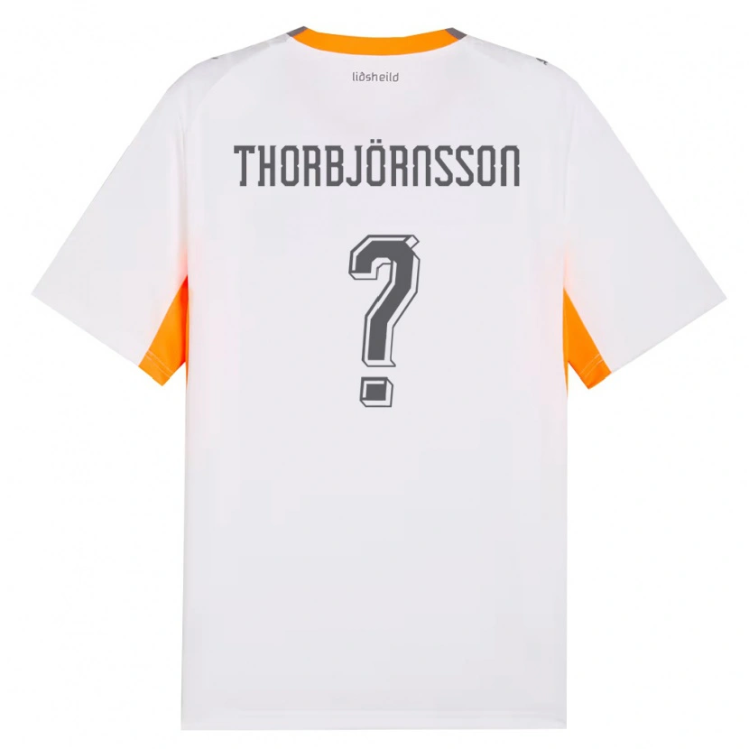 Danxen Hombre Camiseta Islandia Þorri Stefán Þorbjörnsson #0 Blanco Naranja Gris 2ª Equipación 26-28 La Camisa México
