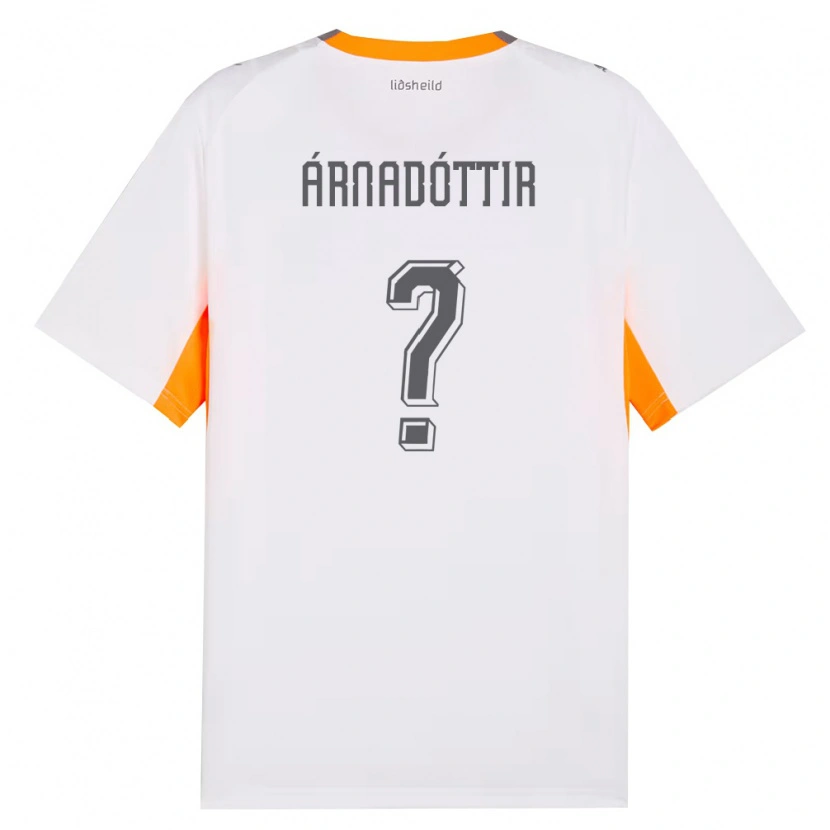 Danxen Hombre Camiseta Islandia Kristín Dís Árnadóttir #0 Blanco Naranja Gris 2ª Equipación 26-28 La Camisa México